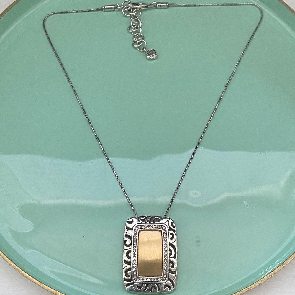 Brighton Double Sided Adjustable Necklace Gold and Black